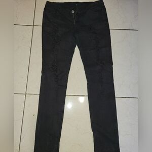 Women's Distressed Black Jeans Size 11